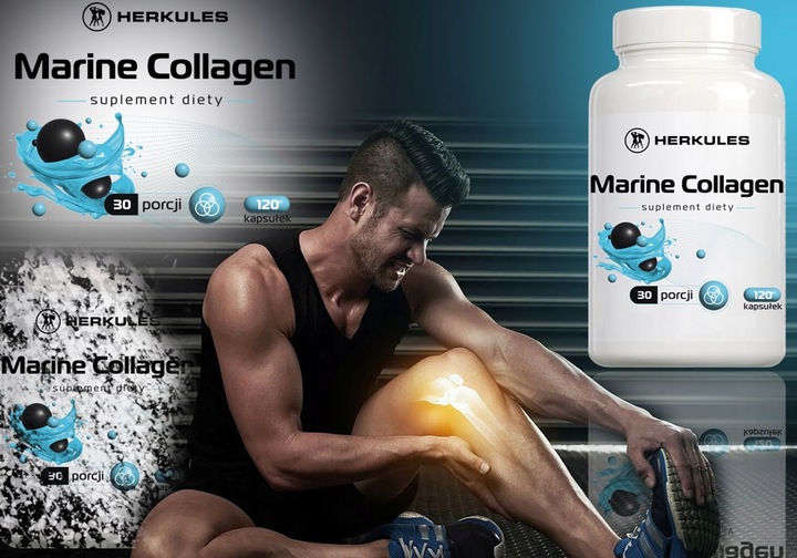 HERKULES Marine Collagen 120caps KOLAGEN RYBI KWAS HIALURONOWY WITAMINA C