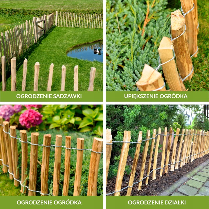 PŁOT DREWNIANY ogrodzenie leszczynowe - dł. 10 m x wys.60cm, rozstaw 4-6 cm