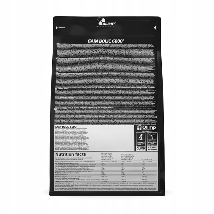 OLIMP GAIN BOLIC 6000 2000kg MASA GAINER BIAŁKO