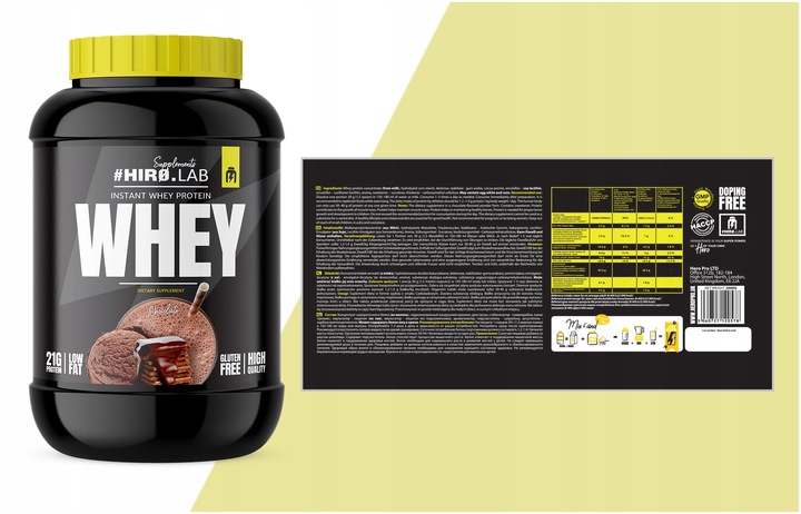 Białko koncentrat serwatkowe WPC 2000 g Instant Whey Protein CZEKOLADA hiro