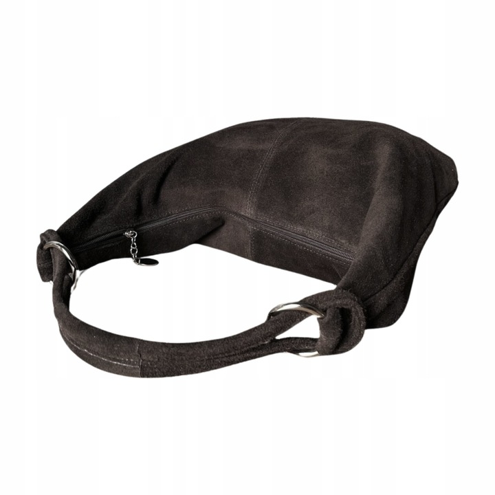 CZEKOLADOWA ZAMSZOWA TOREBKA WOREK CIEMNY BRĄZ TOREBKA ZAMSZ NATURALNY