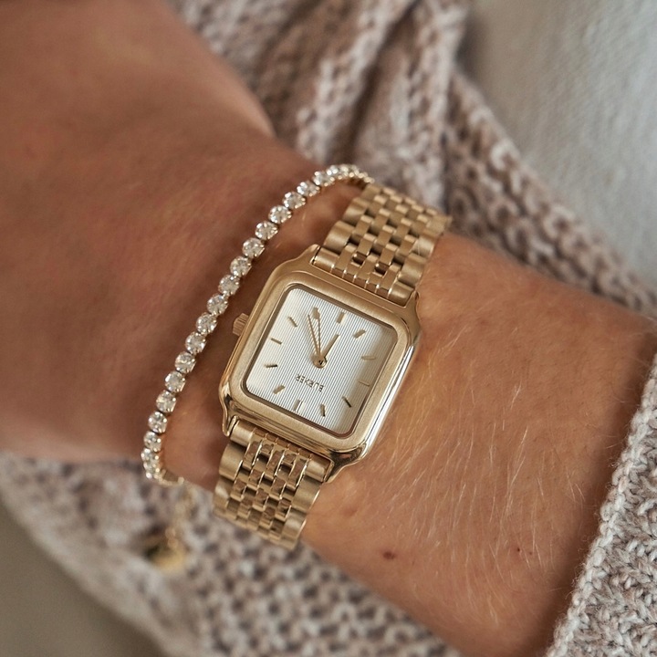 BURKER Zegarek Damski - Bransoleta ogniwowa - Macy Biały złoty