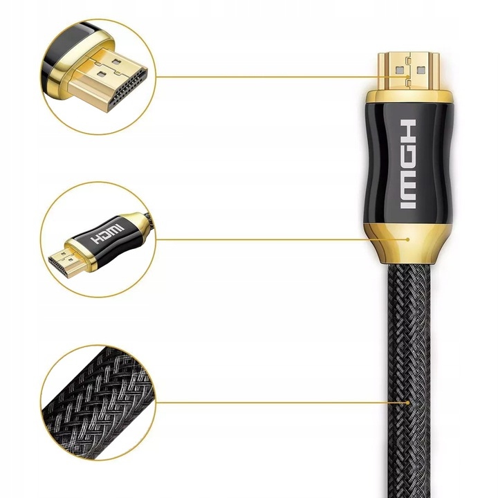 Kabel HDMI 2.0 High Speed UHD 4K 3D 2K MIEDŹ 15m
