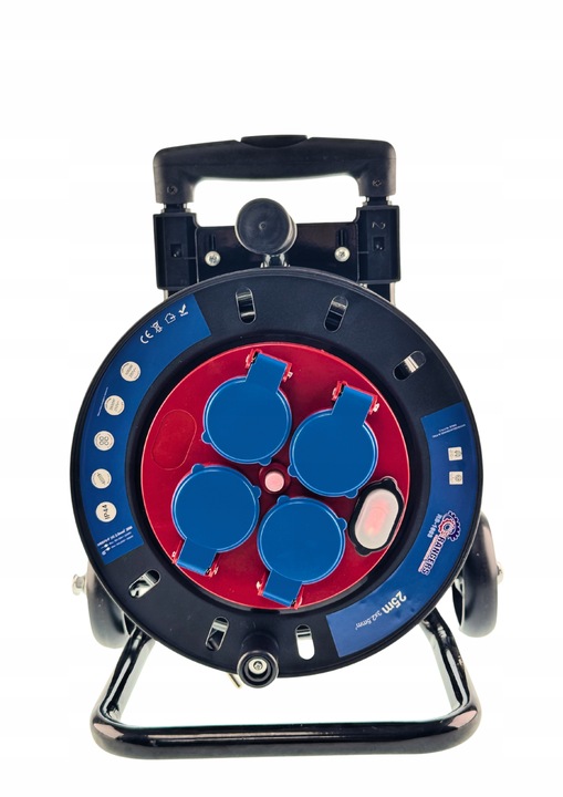 POLSKI PRZEDŁUŻACZ BĘBNOWY BUDOWLANY 3X2,5MM 25M NA WÓZKU STOJAK IP44