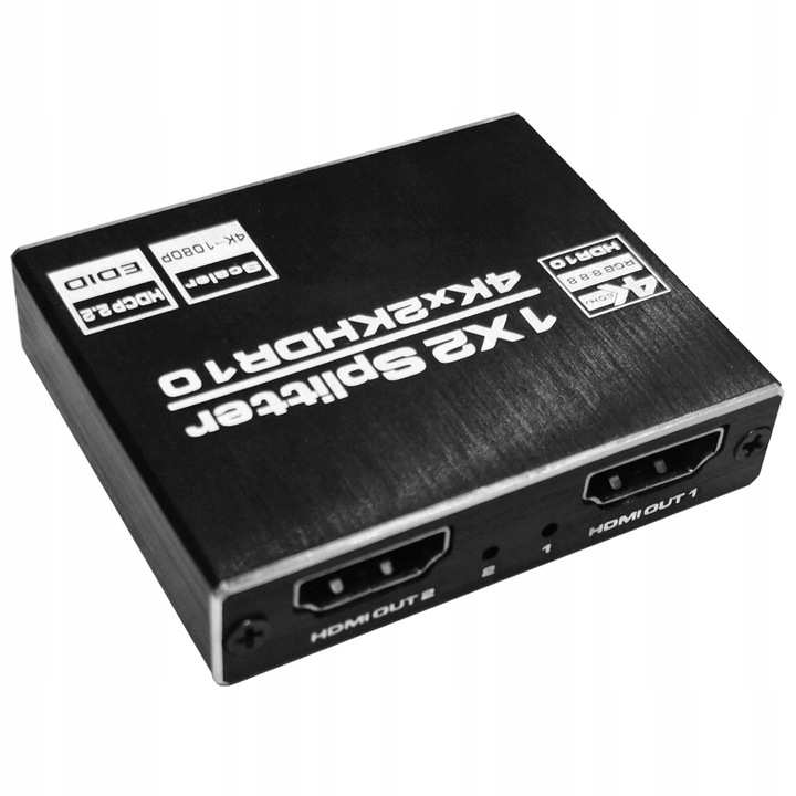 SPLITTER HDMI 2.0 ROZDZIELACZ 1x2 ULTRAHD HDCP 2.2 4K 60Hz - 2 telewizory