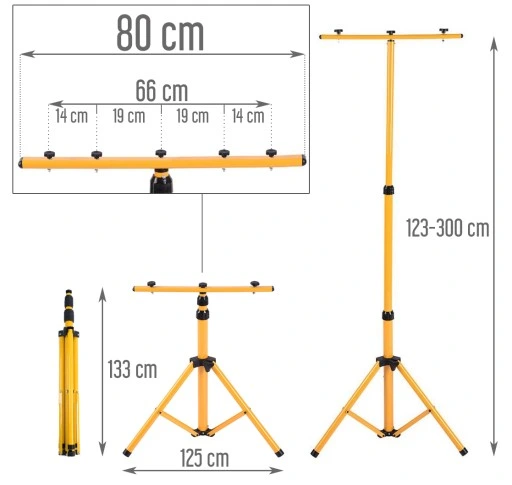 2x NAŚWIETLACZ LED 200W HALOGEN LAMPY 400W + STATYW BUDOWLANY 2M