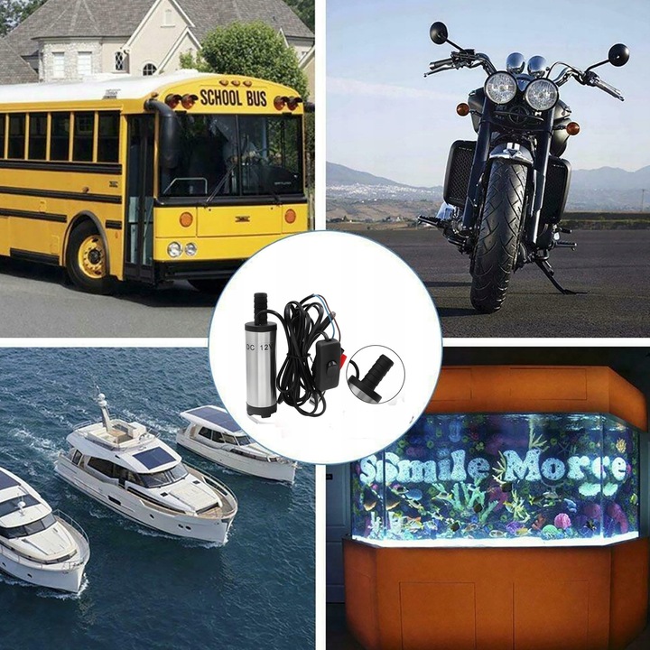 POMPA DO SPUSZCZANIA PALIWA ROPY WODY OLEJU SAMOCHODOWEGO 50mm 12v POMPKA