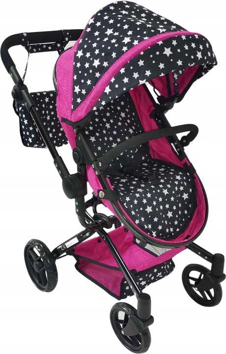 WÓZEK DLA LALEK FUNKCYJNY 4W1 GŁĘBOKI I SPACEROWY