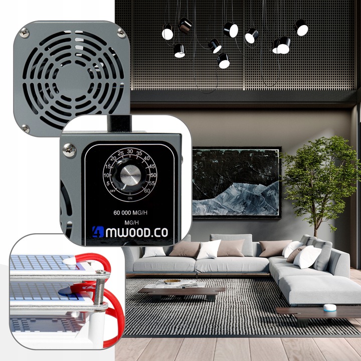 OZONATOR GENERATOR OZONU OCZYSZCZACZ DO POWIETRZA 60 000 mg/h +TIMER 110W