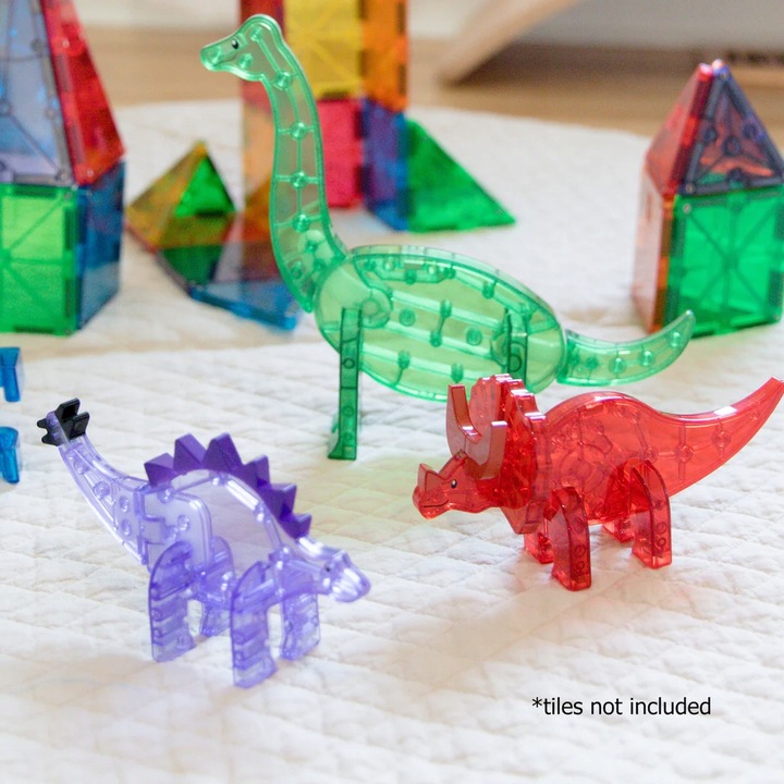 MAGNA TILES Zestaw Dino Klocki Magnetyczne Dinozaury 5 elementów