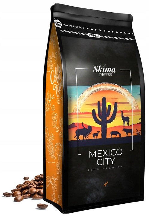 Kawa ziarnista 1kg MEXICO CITY 100% ARABICA Świeża do ekspresu + GRATIS