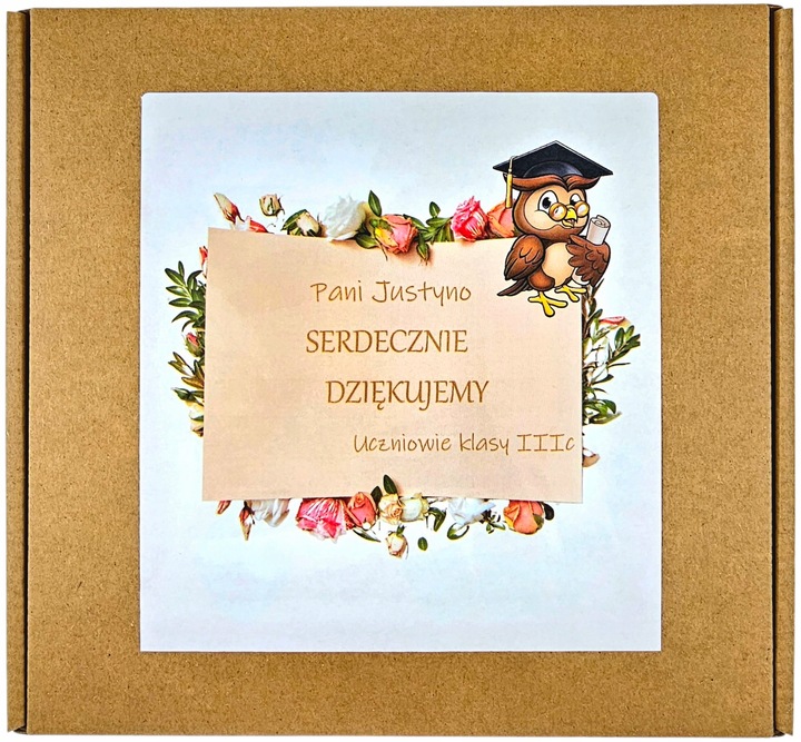 Kosz prezentowy na zakończenie roku personalizowany zestaw dla nauczyciela