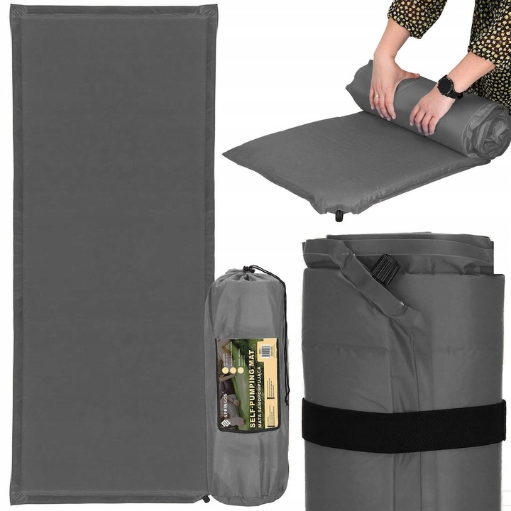 MATA SAMOPOMPUJĄCA KARIMATA TURYSTYCZNA POKROWIEC 180 cm DMUCHANA GRUBA