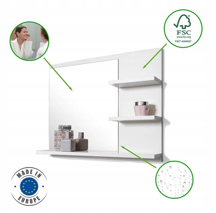 Lustro ścienne DOMTECH prostokąt 600 x 500 mm