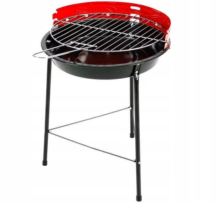 GRILL OGRODOWY TURYSTYCZNY PRZENOŚNY OKRĄGŁY WĘGLOWY KLASYCZNY KEMPINGOWY