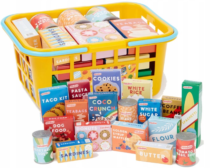 KOSZYK SKLEPOWY ZESTAW PRODUKTÓW SPOŻYWCZYCH ZABAWA W SKLEP CASDON