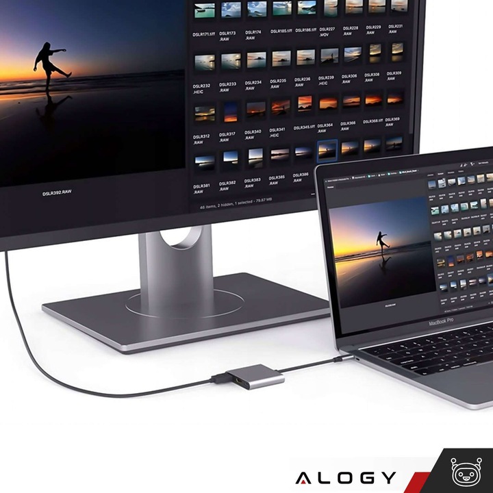 ROZDZIELACZ ADAPTER HUB HDMI TYPE-C DO MACBOOK AIR PRO 13 14 15 16 M1 M2 M3