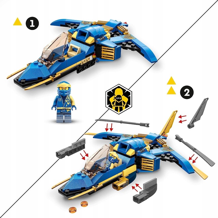 LEGO Ninjago 71784 Odrzutowiec Jay'a EVO 71780 Samochód wyścigowy Kaia EVO