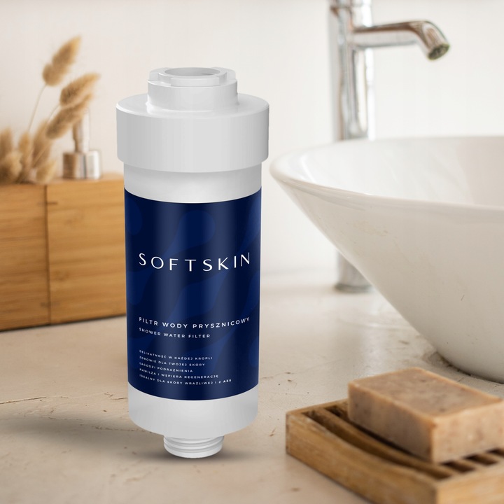 SOFTSKIN Filtr Wody Prysznicowy pod Prysznic WodaRO Filtracja KDF BPA FREE