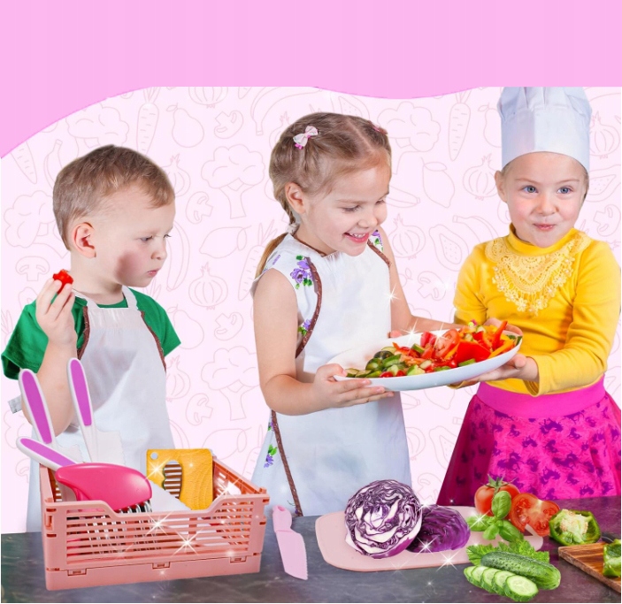 ZESTAW BEZPIECZNYCH NOŻY AKCESORIÓW KUCHENNYCH DLA DZIECI 13EL Prezenty