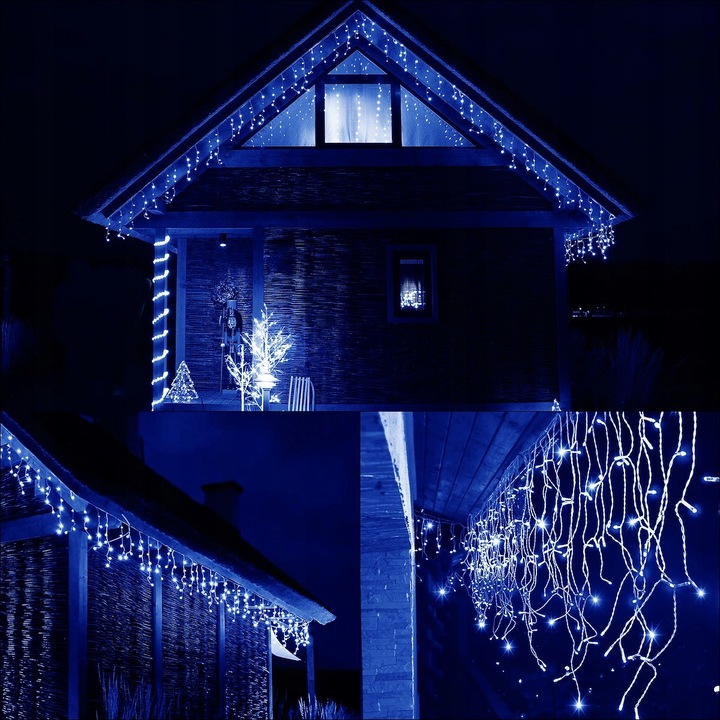 SOPLE FLASH 300 LED ZEWNĘTRZNE NIEBIESKIE CHOINKOWE lampki z Flashem