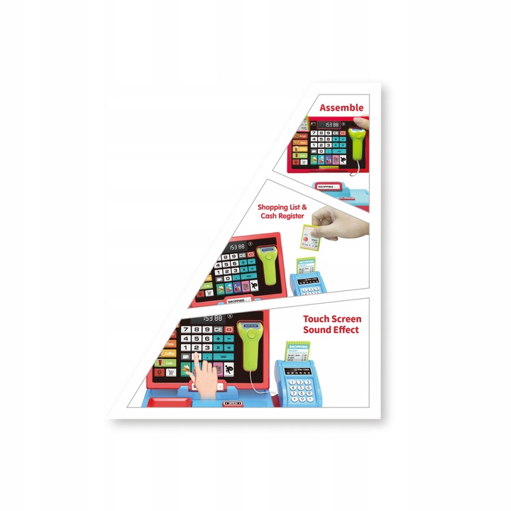 DUŻA KASA FISKALNA Sklepowa DLA DZIECI KALKULATOR Skaner DŹWIĘK MATADI AKC
