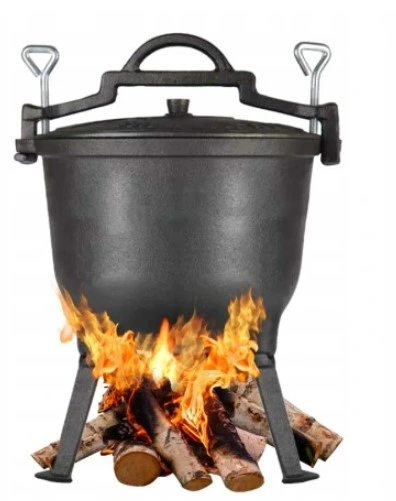 Kociołek żeliwny myśliwski 8 litrów