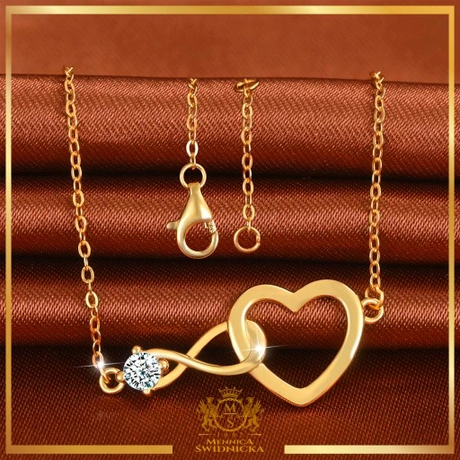 Mennica Świdnicka - Zestaw Złota Bransoletka Naszyjnik Srebro Prezent