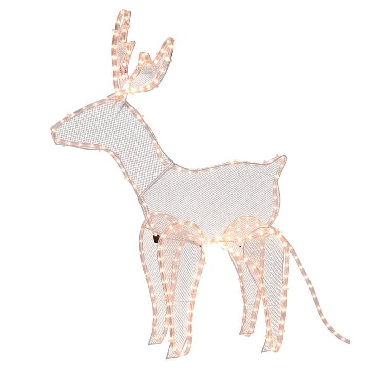 Renifer z Saniami 504 Led Zewnętrzny XXL ZAPRZĘG 230V Świecący Jelonek