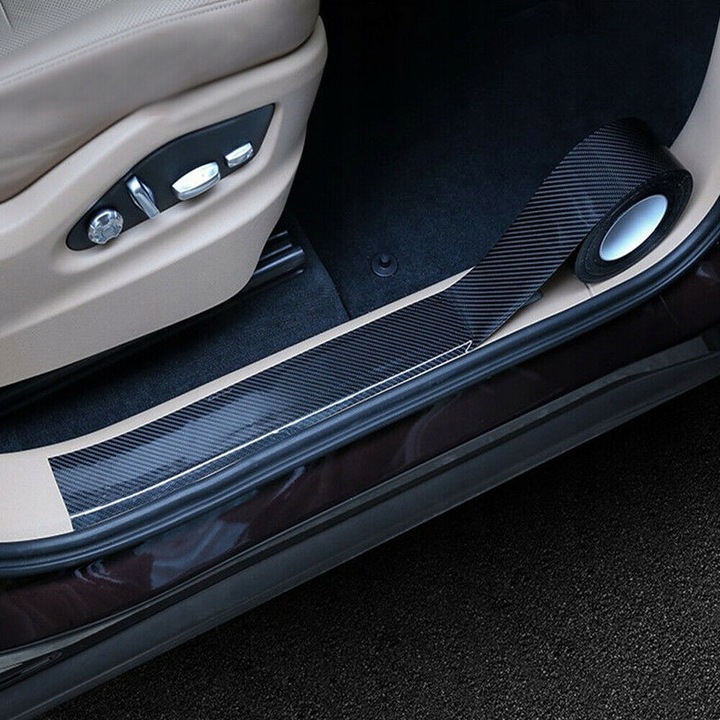 TAŚMA FOLIA CARBON 10m x 50mm KARBON 5D POŁYSK OCHRONNA NA PROGI ZDERZAK