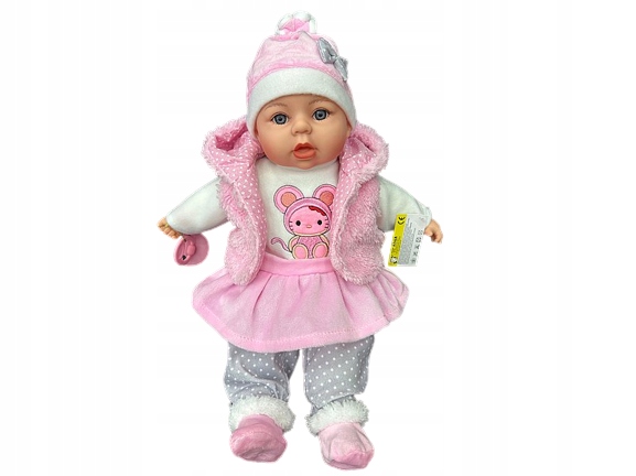 LALKA BOBAS 45cm MÓWI I ŚPIEWA, SMOCZEK