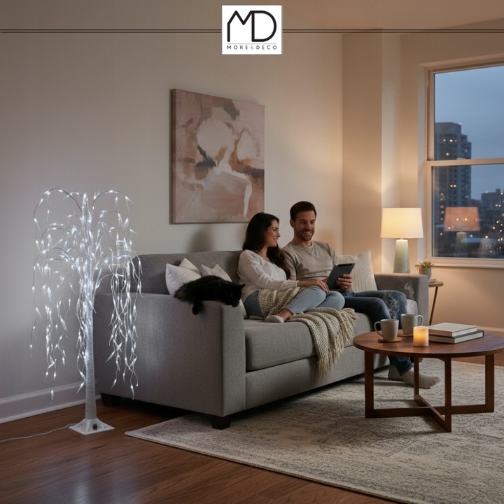 Wierzba świecąca 120 cm 140 LED drzewko barwa zimna dekoracja świąteczna