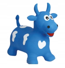 Skoczek gumowy do skakania niebieska Krówka do 50kg