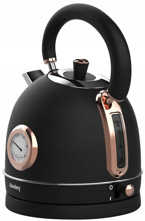 Czajnik elektryczny 1.8L z Termometrem RETRO Klausberg KB-7905 2200W Czarny
