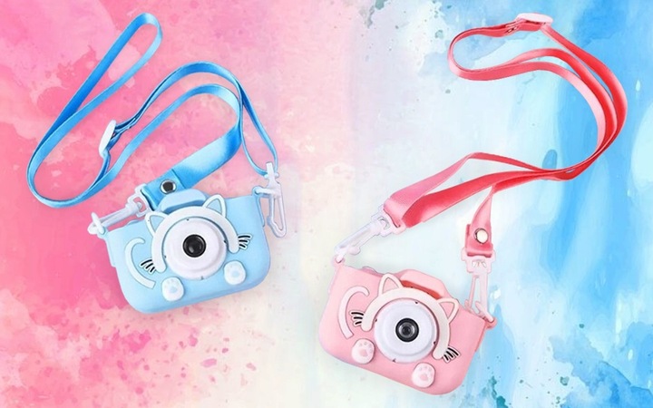 Aparat Cyfrowy Dla Dzieci Kamera Gry + Smycz Etui