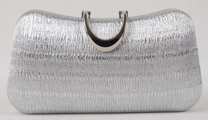 Torebka kopertówka puzderko wieczorowa elegancka wizytowa srebrna