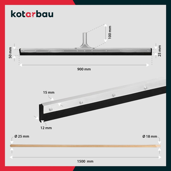 GUMA PIANKOWA DO ZBIERANIA WODY Z PODŁÓG ZGARNIACZ Z TRZONEK ŚCIĄGACZ 90 CM