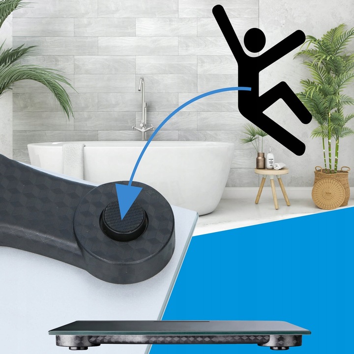 Waga łazienkowa Grundig z termometrem WYŚWIETLACZ LCD SZKLANA do 180kg