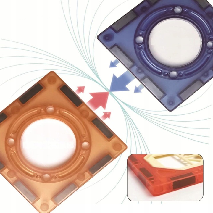 KLOCKI MAGNETYCZNE KONSTRUKCYJNE EDUKACYJNE ZESTAW 110EL PANELE 3D ŚWIECĄCY