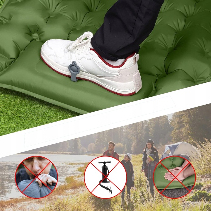 MATA SAMOPOMPUJĄCA KARIMATA DMUCHANA MATERAC 200X70X10CM zPODUSZKĄ MATERAC