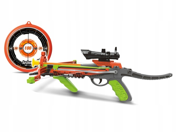 Kusza Łuk Dla Dzieci z Celownikiem LASER Kołczan Tarcza Strzały Przyssawki