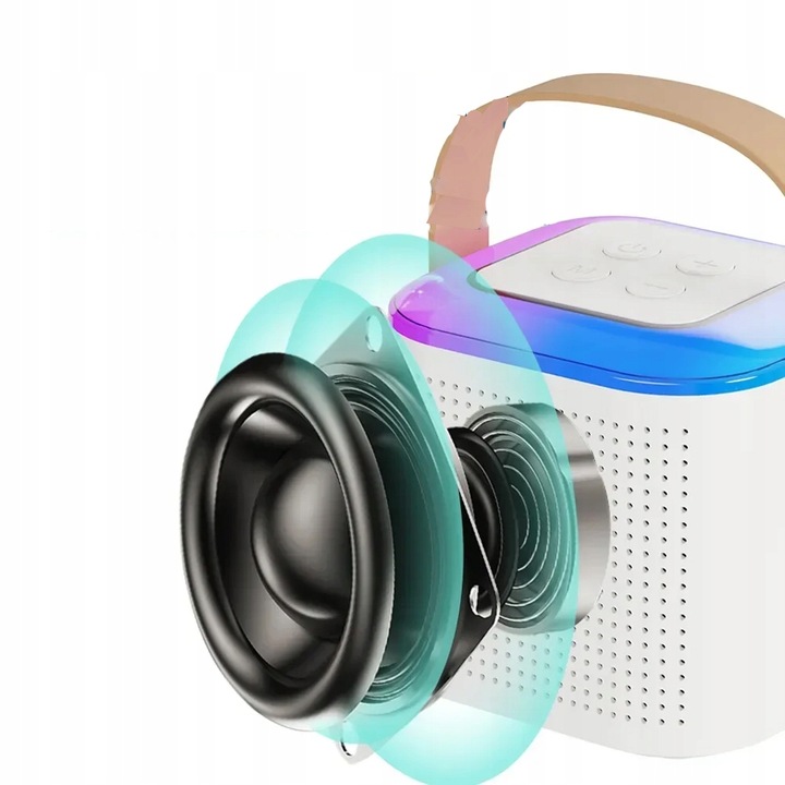 KARAOKE GŁOŚNIK BLUETOOTH BEZPRZEWODOWY ZESTAW 2X MIKROFONY DLA DZIECI RGB
