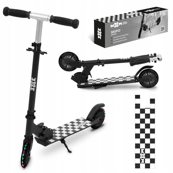 Hulajnoga składana SKIPO Chess koła LED 120 mm