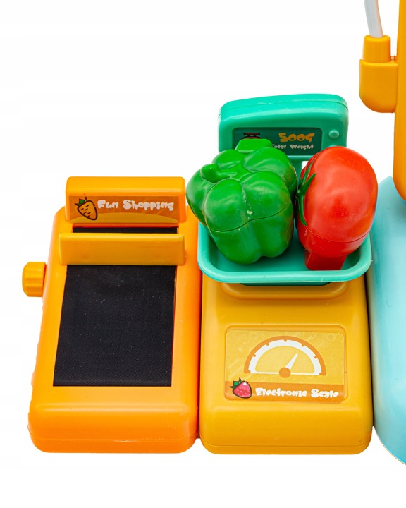 Sklepowa Kasa Fiskalna dla Dzieci ZABAWA w SKLEP Koszyk Waga Czytnik Monety