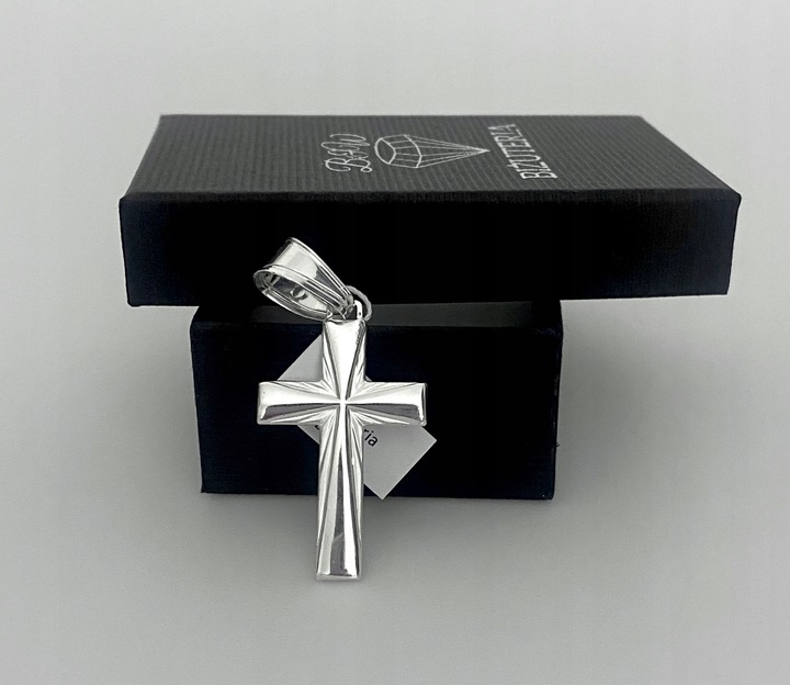 Srebrny Duży Krzyżyk Wisorek próba 925 + gratis