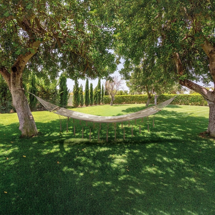 HAMAK Ogrodowy Beżowy 2 liny z POKROWCEM Zawieszenia Tadar Boho 300cm