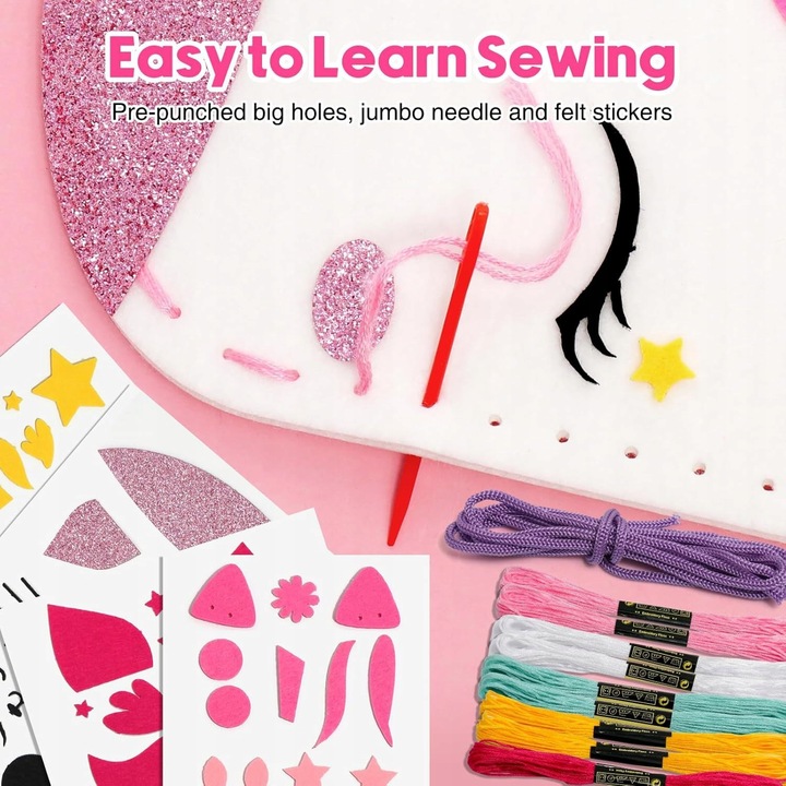 Jednorożec DIY Torebka z Filcu – Zestaw do Szycia dla Dziewczynek 6+
