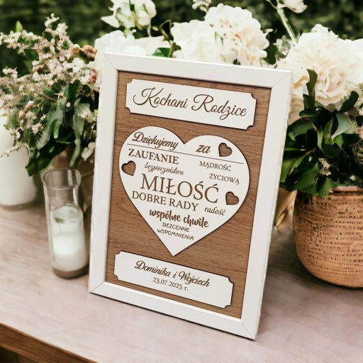 Ramka 3D PREZENT Podziękowanie dla Rodziców dla Babci i Dziadka Ślub Dzień