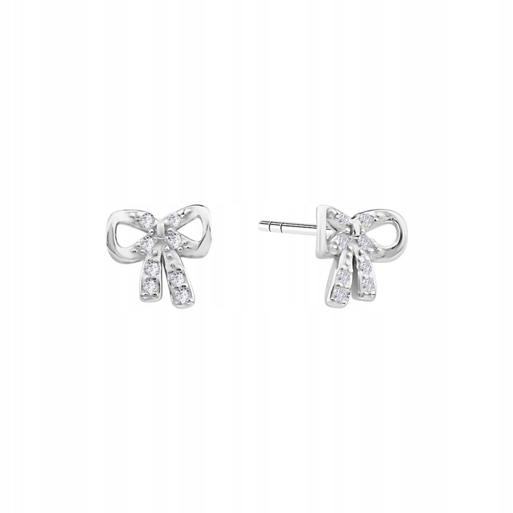 Kolczyki srebrne z cyrkoniami - Mini YES