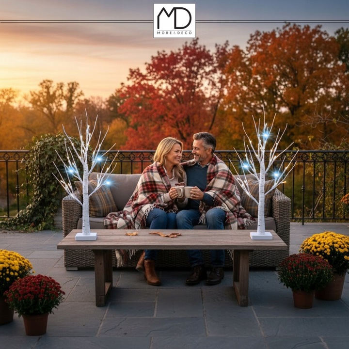 Brzoza 150cm 120 LED flash barwa zimna drzewko świąteczne dekoracja błysk